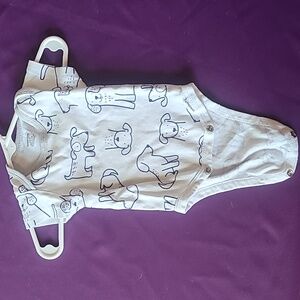 0-3 white pup onsie